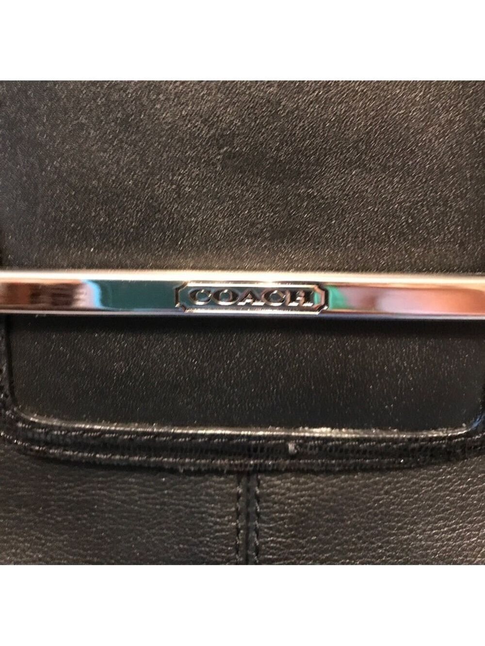 COACH Black “Taylor” Handbag/ Crossbody Large Black Leather Perfect Condition - Picture 3 of 7